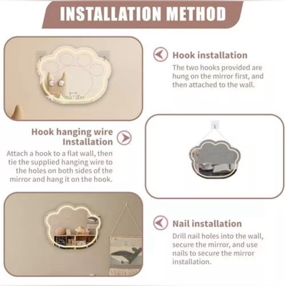 Neon Kitty Cat 🐱 Paw Light Up Safety Mirror - Picture 6 of 10